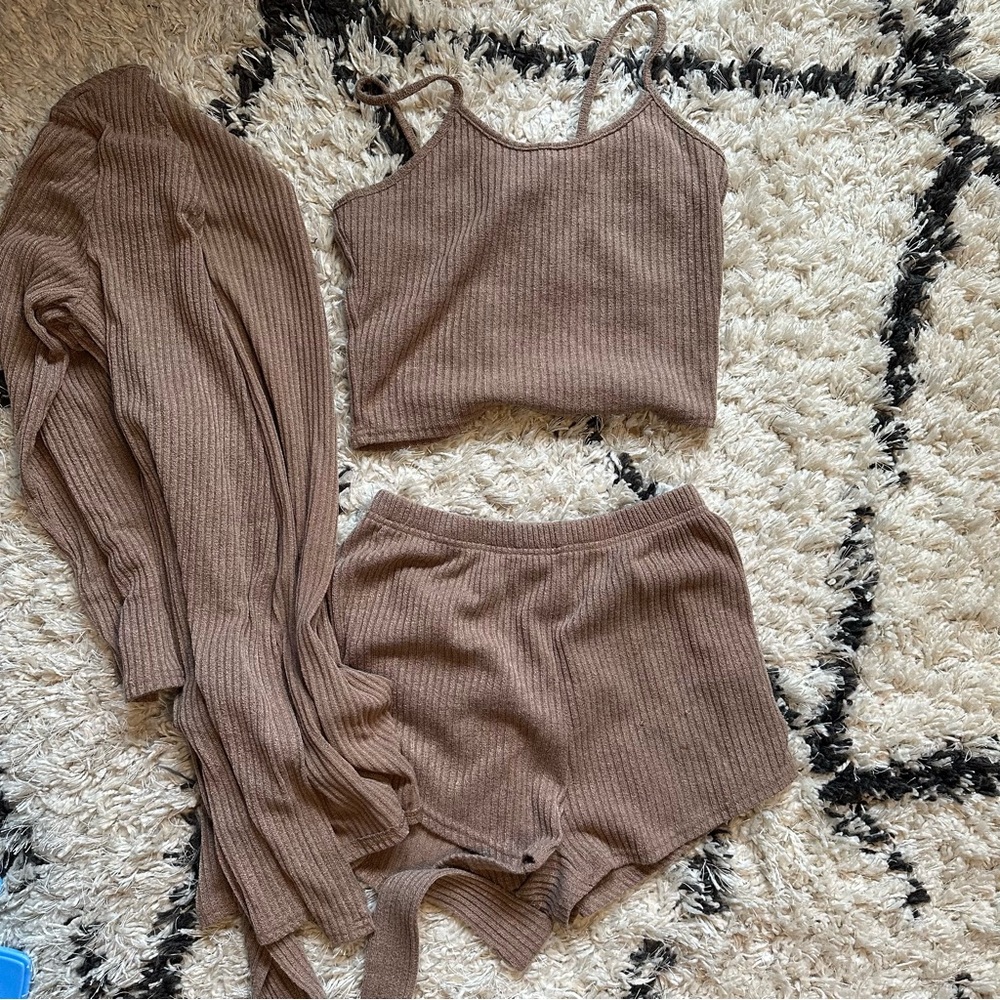 Tan PJ Set with Robe
